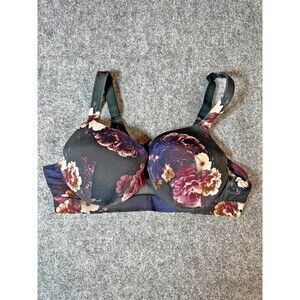 Cacique T Shirt Bra 42B Womens Floral Lightly Lined Full Coverage Sexy Intimate